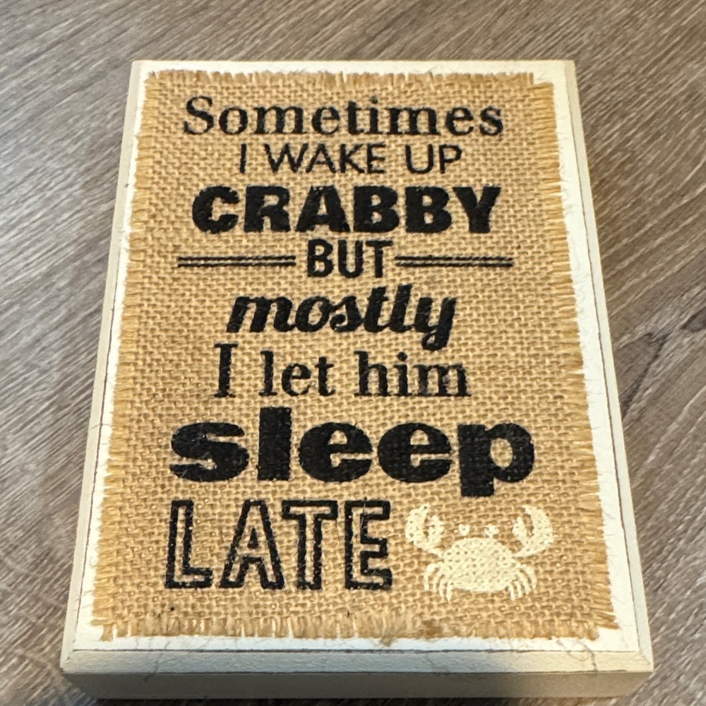 Mud Pie Tan and Black Decorative Sign